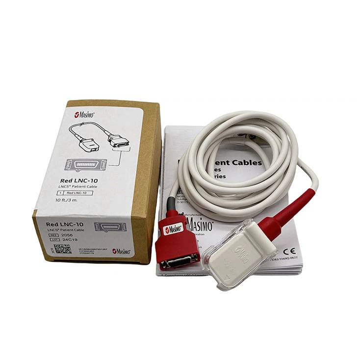 Original M-asi SET Red LNC-10 SpO2 Patient Extension Cable 2056