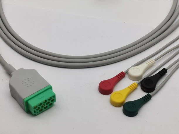 GE Healthcare One-Piece 5 Leads ECG Cable Snaps