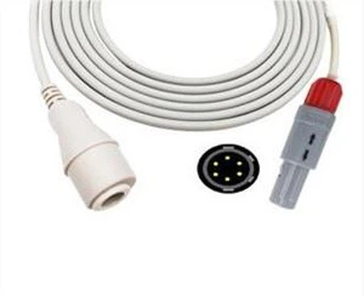 Nihon Kohden 6 پین IBP فشار کابل ادواردز Transducer