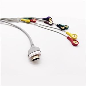 کابل هولتر 10 منجر ضربه محکم و ناگهانی سازگار برای Nalong پزشکی هولتر کابل