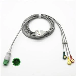 IEC Clip ECG Cable 3Lead For Mediana D500 13pin