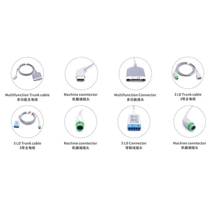 Mindray/Edan/Goldway ECG Trunk Cable With Leadwires 6pin